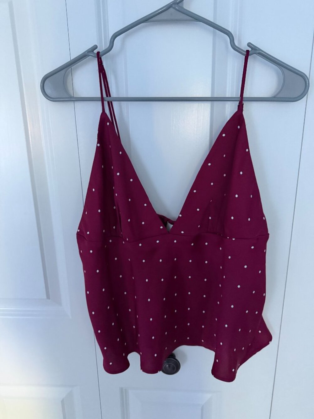 Anthropologie Maeve Scarf-Neck Printed V-Neck Cami - Large - Maroon